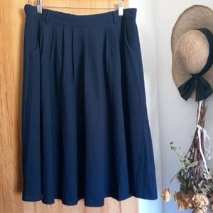Navy midi skirt